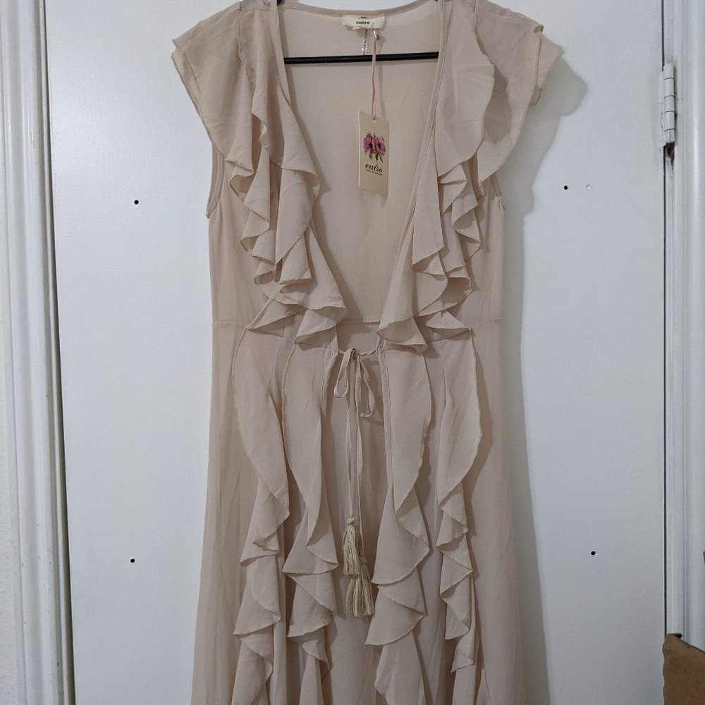 Entro Ruffle Cardigan S NWT